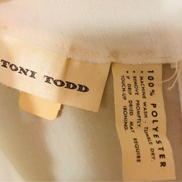 Vintage Toni Todd White Dress/Easter/Wedding Dress With Floral Embroidery - Picture 3 of 7